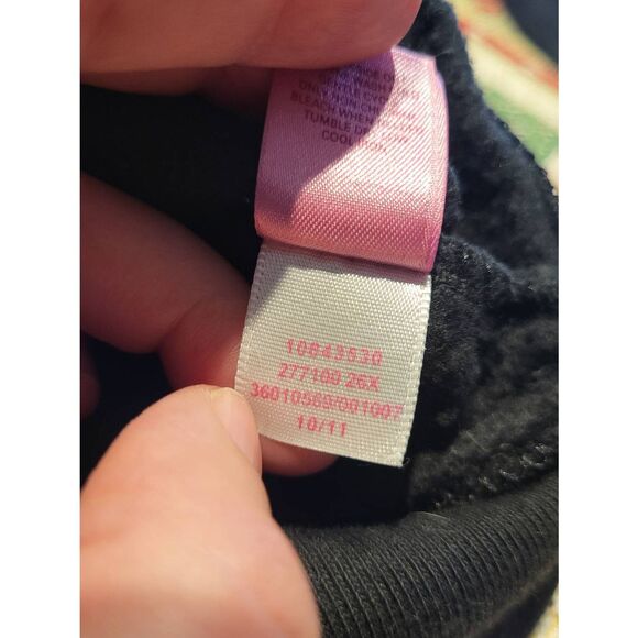 Vintage PINK Victoria's Secret NFL Hoodie Women's Medium Black Sequin Steelers - Picture 5 of 5